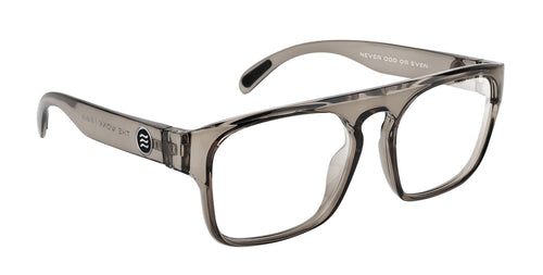 Wubula gray translucent rectangular prescription glasses from Neven Eyewear Pair name: Wubula Frame shape: rectangular.