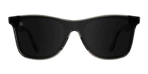 Black polarized sunglasses with a sleek design.