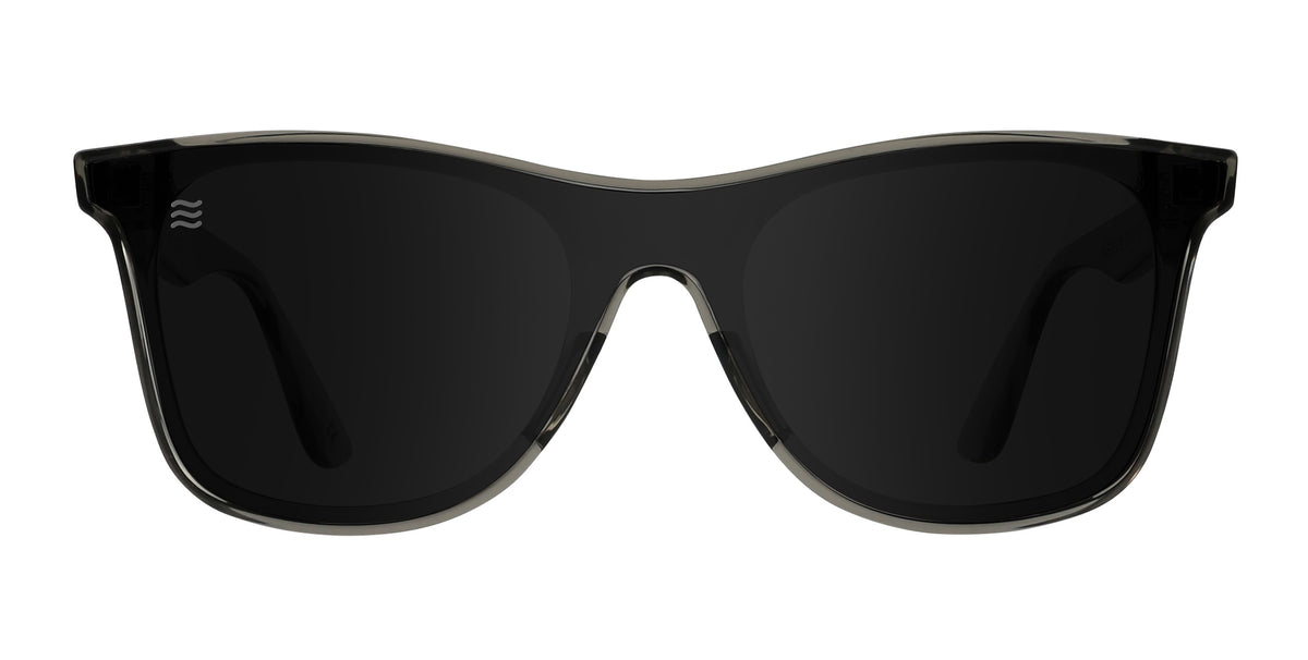 Elf transparent rectangle polarized sunglasses from Neven Eyewear.