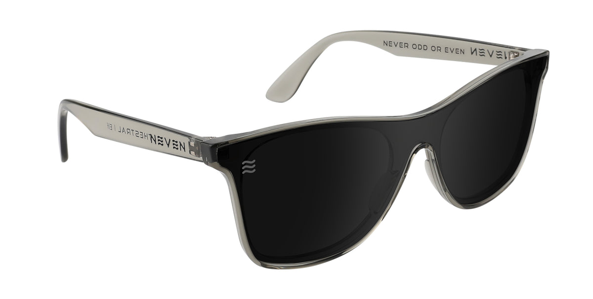 Elf transparent rectangle polarized sunglasses from Neven Eyewear.