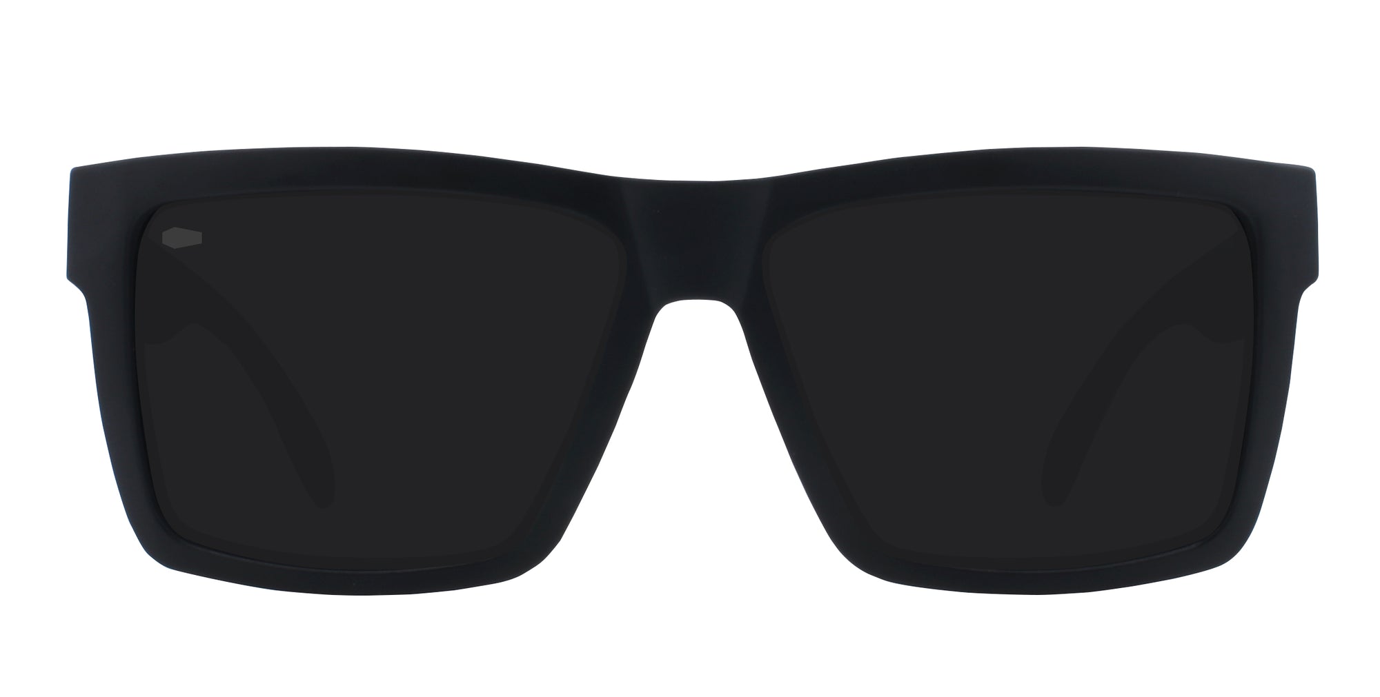 Black rectangular sunglasses with dark lenses, model Malibu.