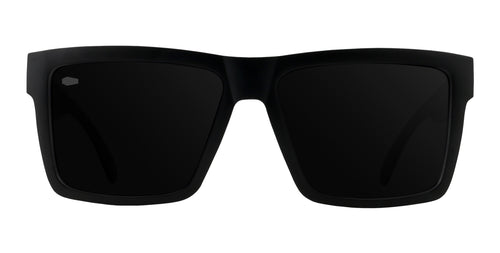 Prospector black square polarized sunglasses with sleek design and dark lenses.