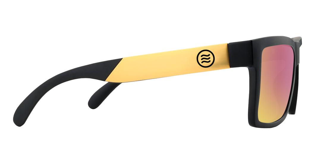 Prospector Black/yellow rectangle prescription glasses from Neven Eyewear.