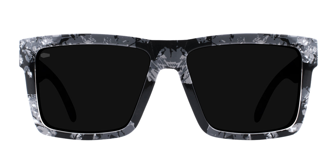 South Shore TR90 sunglasses in black and white camo with polarized lenses.
