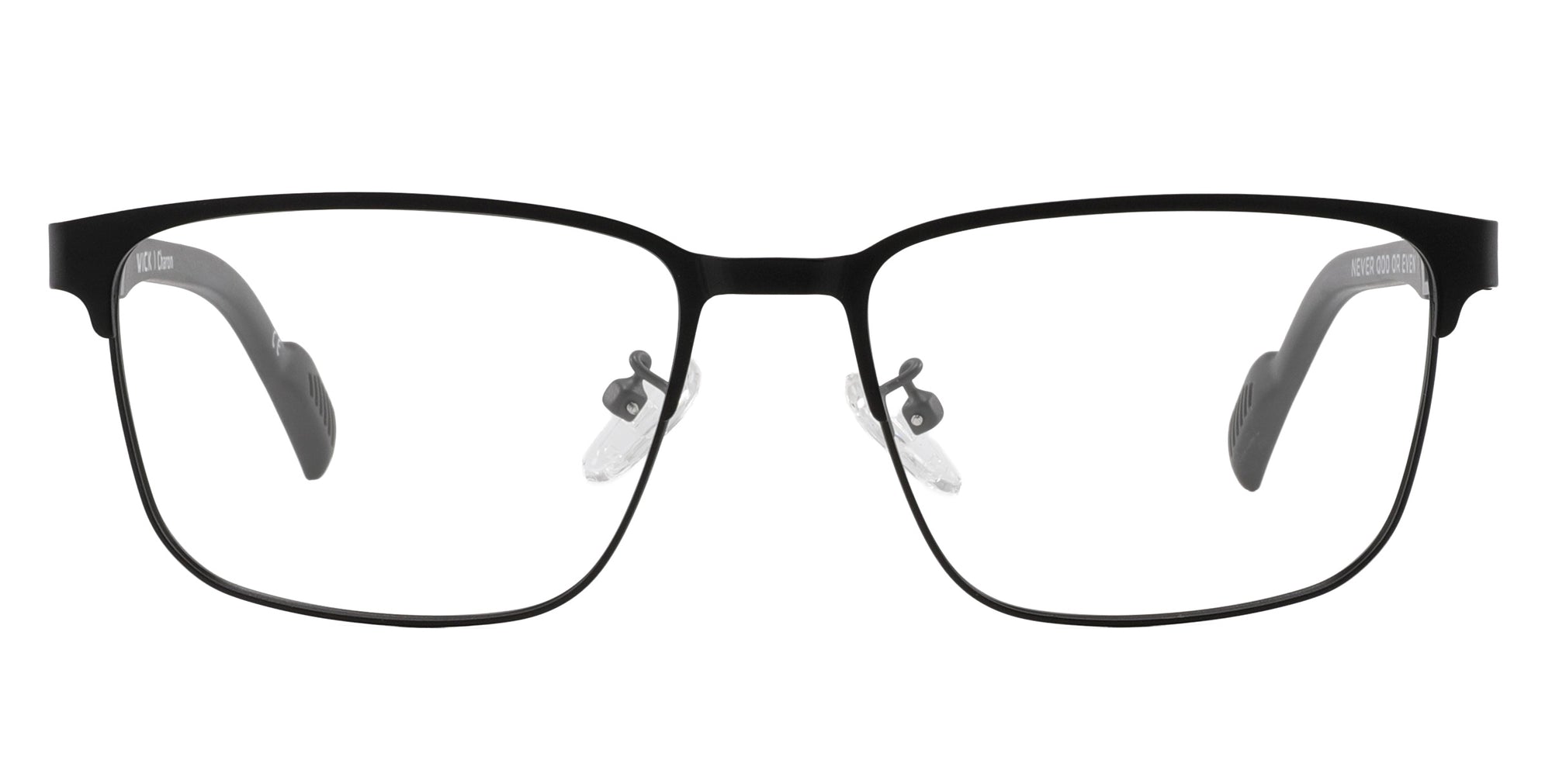 Charon black rectangular prescription glasses from Neven Eyewear.