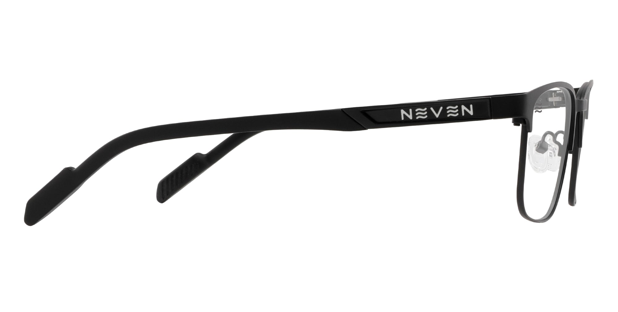 Charon black rectangular prescription glasses from Neven Eyewear.