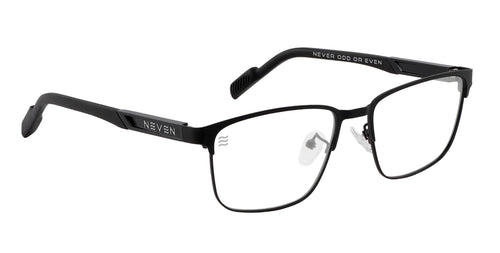 Charon black rectangular prescription glasses from Neven Eyewear.