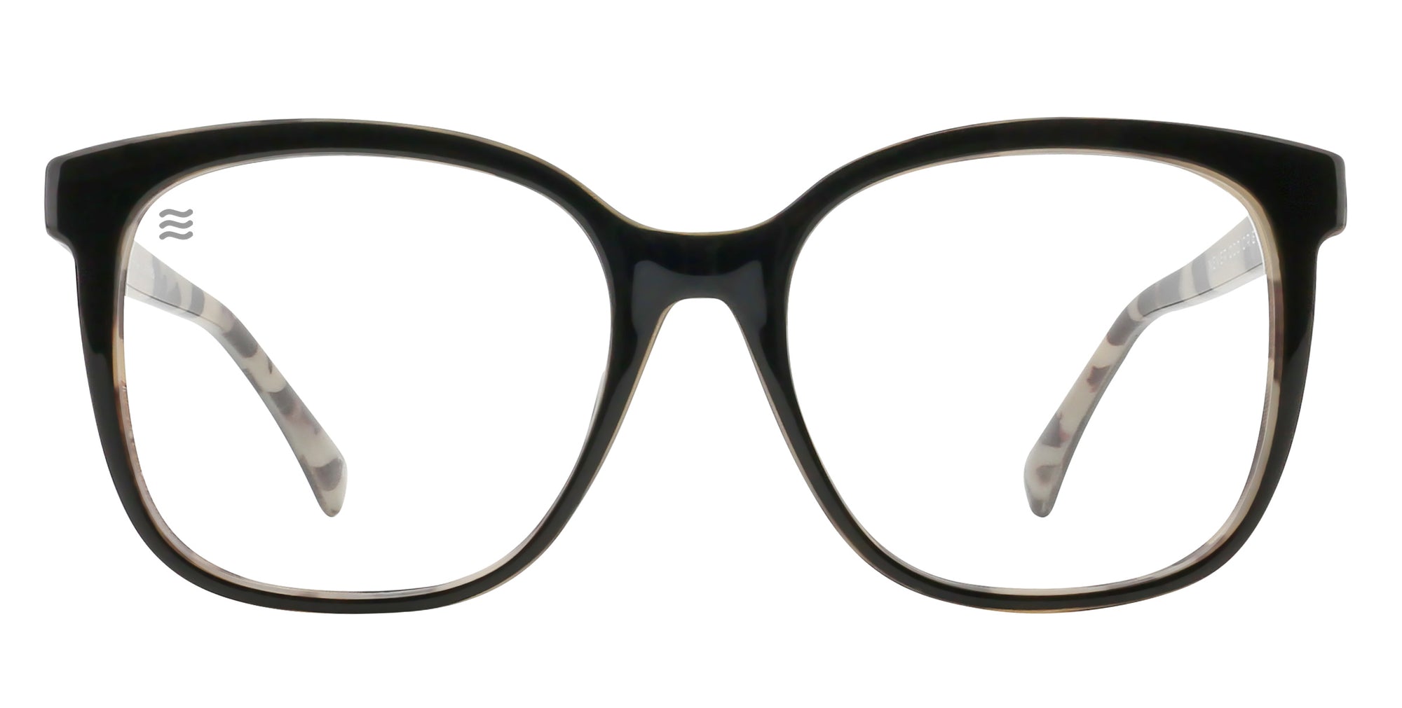 Jones glossy black square prescription glasses from Neven Eyewear.