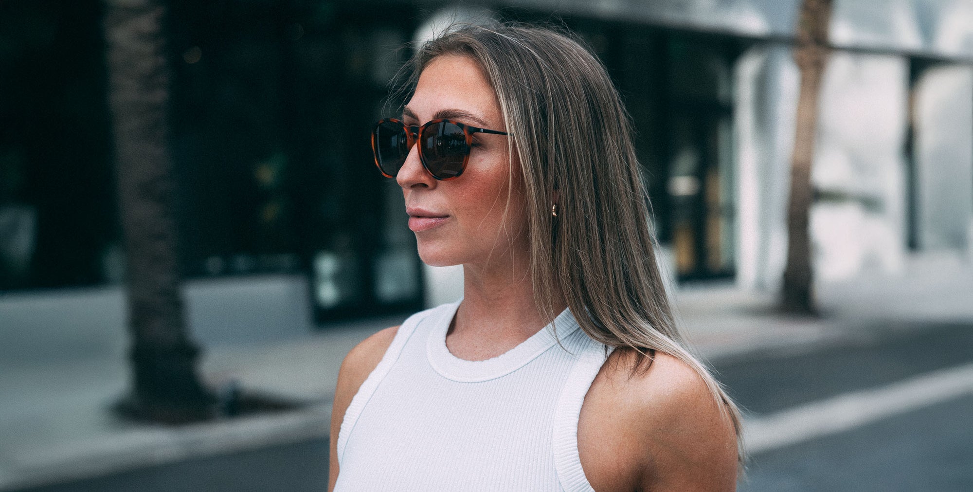 Bowie Tortoiseshell Rectangular polarized sunglasses from Neven Eyewear.