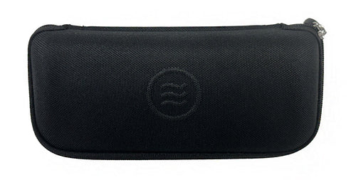 Black slim hard case for sunglasses with embossed logo
