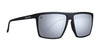 August Black Rectangular polarized sunglasses and mirrored lenses.
