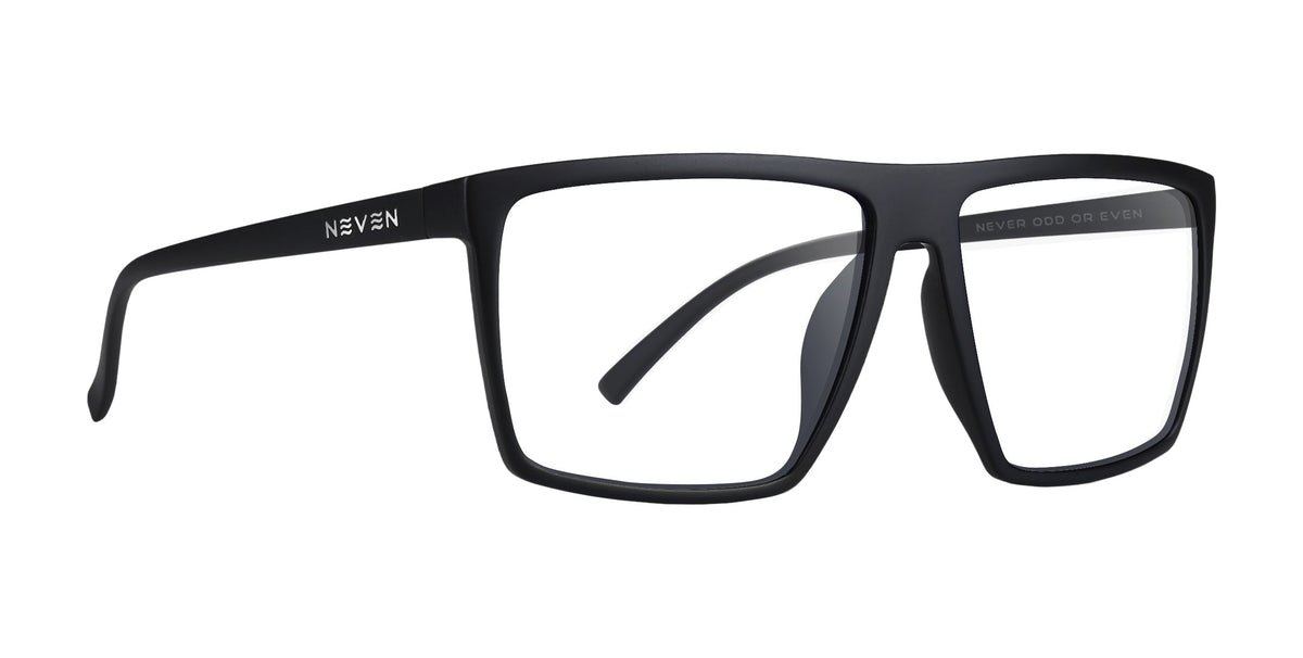 August black rectangular prescription glasses from Neven Eyewear.