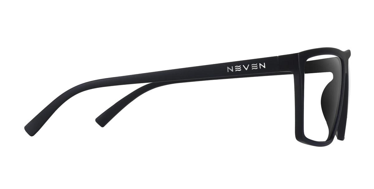 August black rectangular prescription glasses from Neven Eyewear.