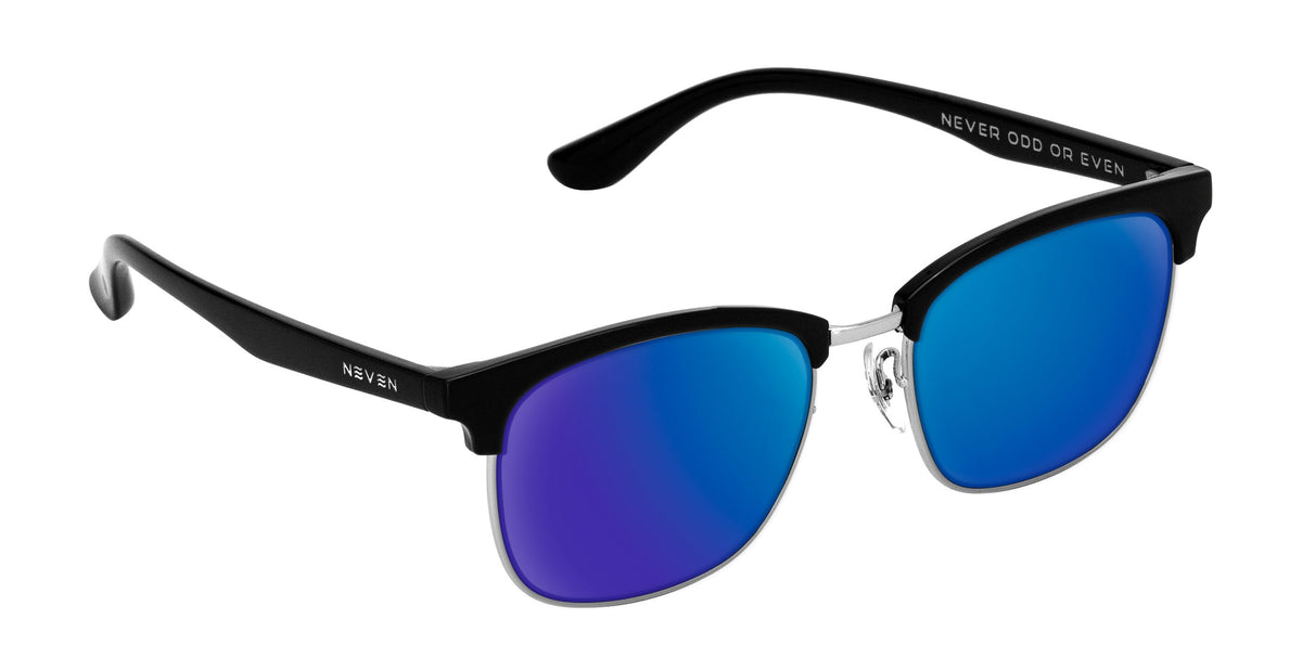 Bullet Black/Silver Browline prescription glasses from Neven Eyewear.