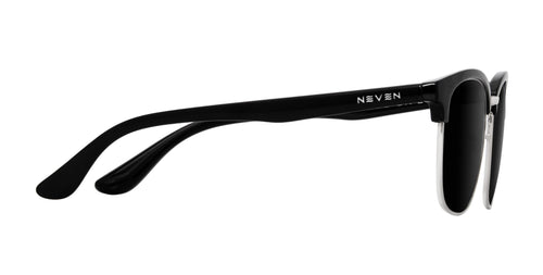 Bullet Black/Silver Browline prescription glasses from Neven Eyewear.