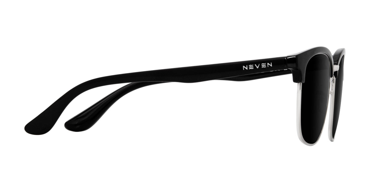 Bullet Black/Silver Browline prescription glasses from Neven Eyewear.