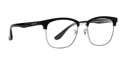 Bullet Black/Silver Browline prescription glasses from Neven Eyewear.