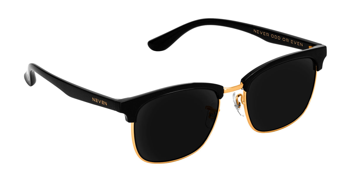 Gold Rush black rectangular prescription glasses from Neven Eyewear.