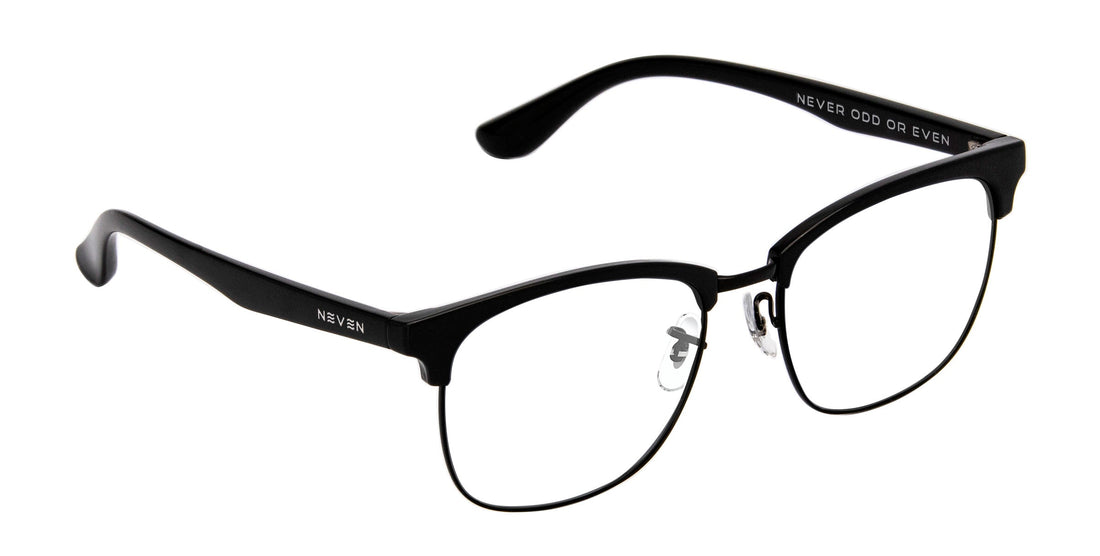 Stealth Black Rectangle prescription glasses from Neven Eyewear.