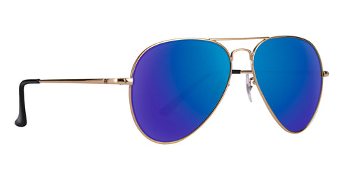Goose Gold Aviators with blue gradient lenses