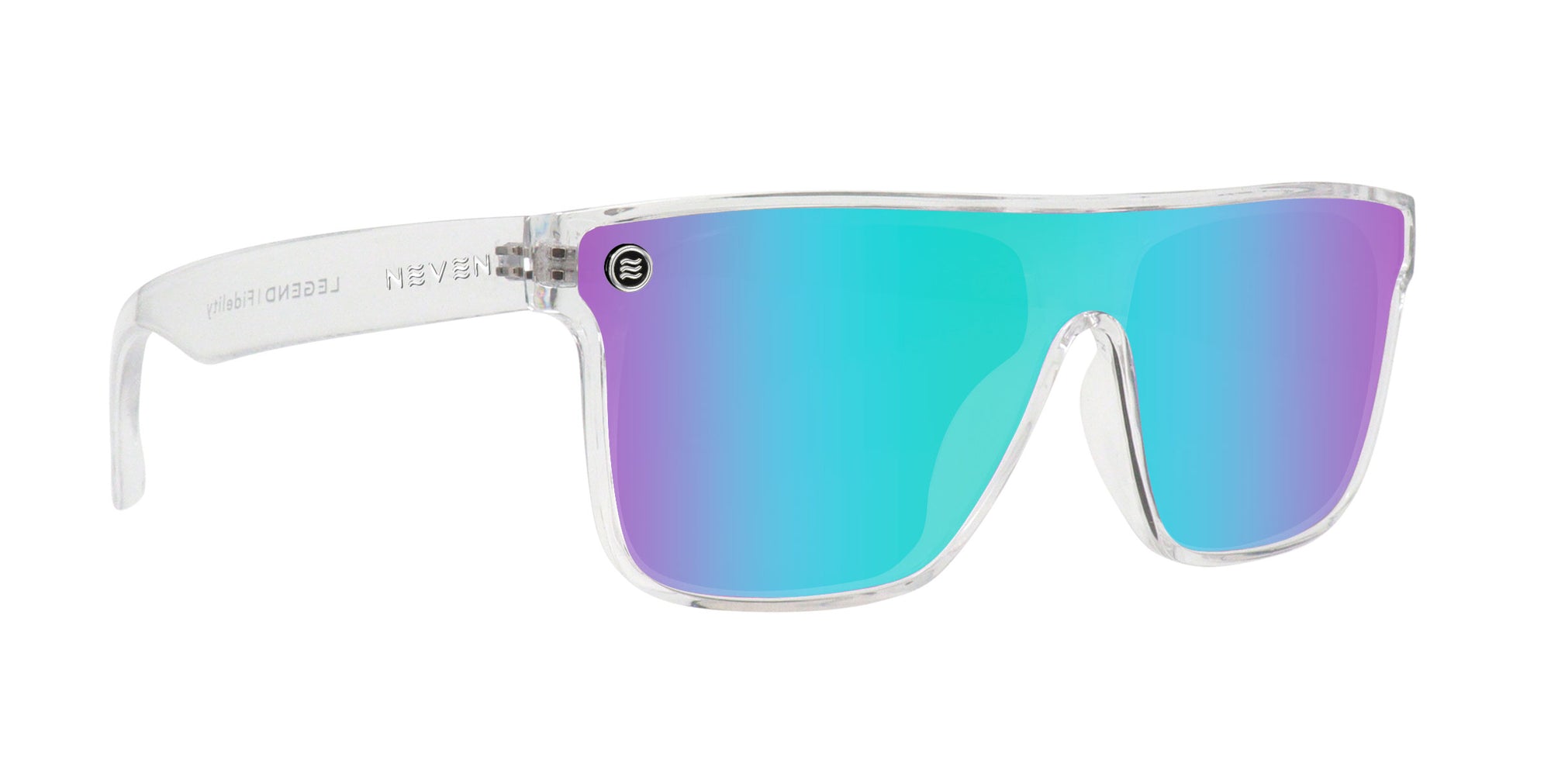 Fidelity clear rectangle polarized sunglasses from Neven Eyewear.