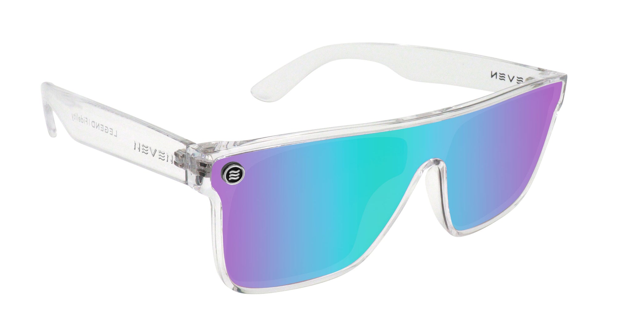 Fidelity clear rectangle polarized sunglasses from Neven Eyewear.