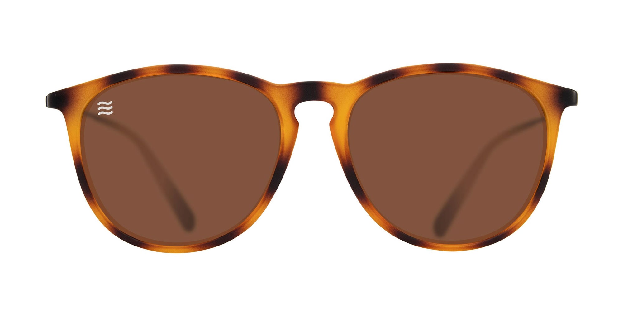 Bowie Tortoiseshell Rectangular polarized sunglasses with brown lenses.