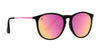 Quinn Black Oval polarized sunglasses with pink lenses .