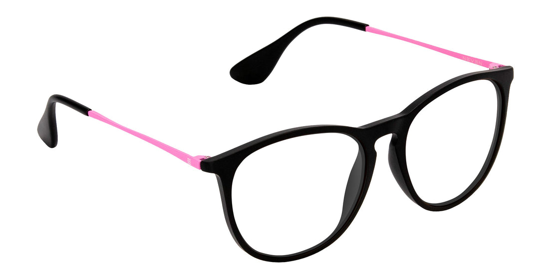 Quinn Black Round prescription glasses from Neven Eyewear.