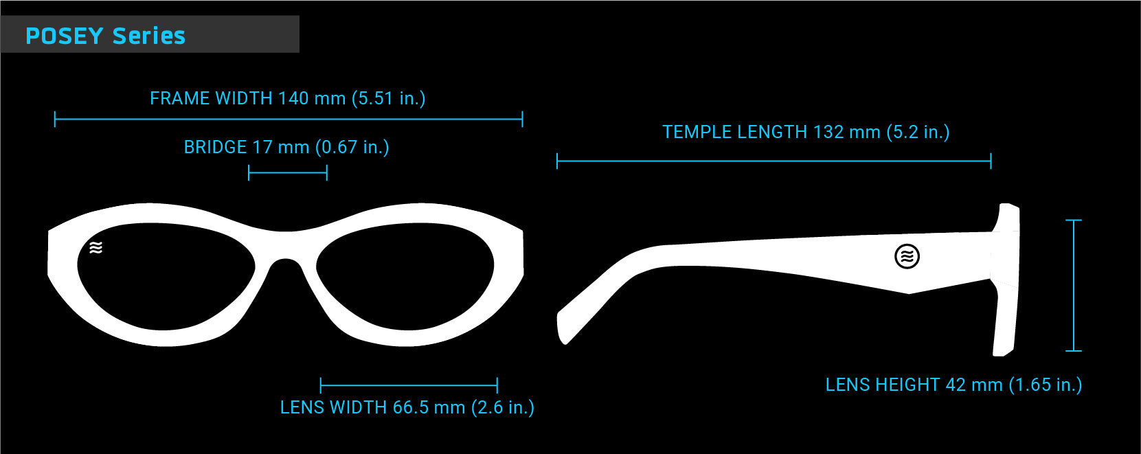 Fit Guide for Posey sunglasses frames