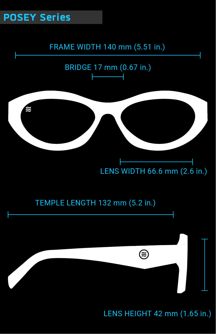 Fit Guide for Posey sunglasses frames